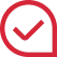 Red checkmark inside circle, symbolizing approval.
